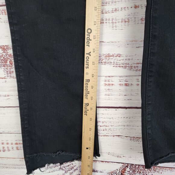 Mother Women's 27 x 26 The Insider Crop Step Fray Jeans Black Not Guilty Boho - Picture 7 of 12